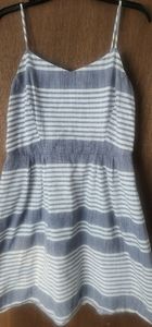 Old Navy Women's White & Blue Striped Sundress, Size L